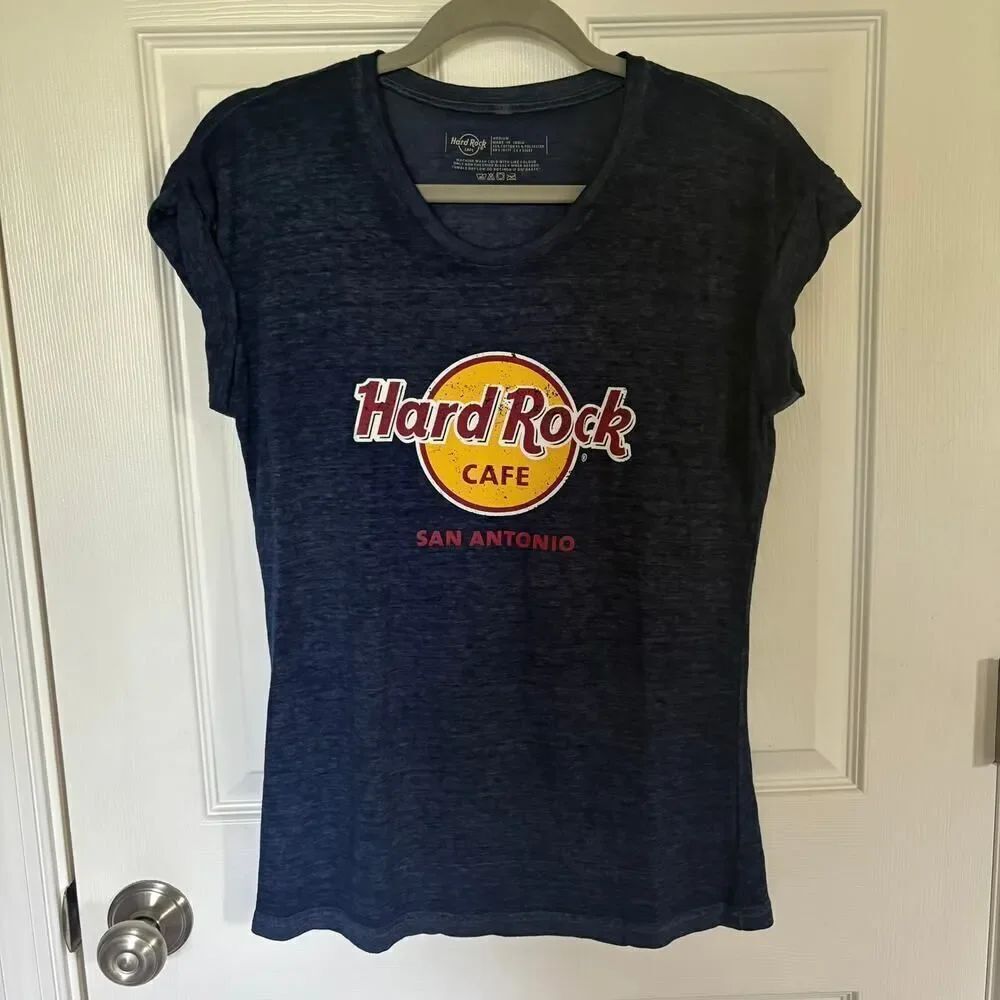 Hard Rock Cafe San Antonio Tee Navy Medium